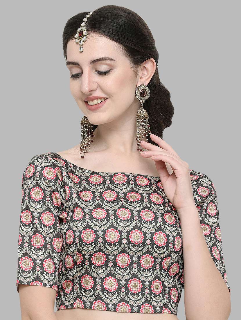 ethnic motif printed blouse