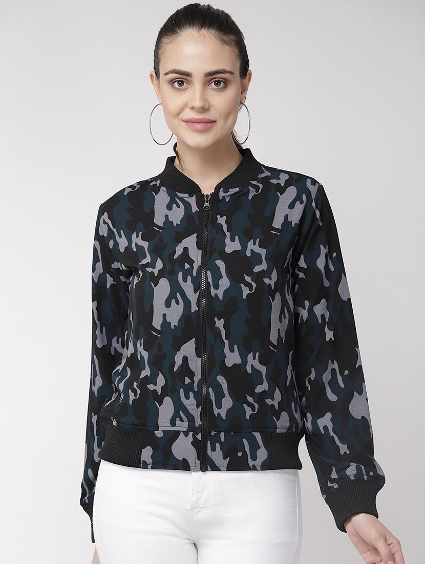 zip up camouflage bomber jacket - 16838215 - Zoom Image - 0
