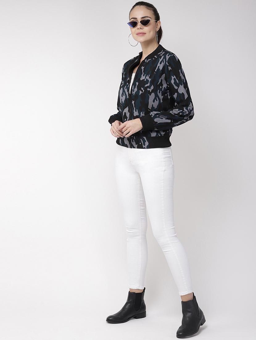 zip up camouflage bomber jacket - 16838215 - Standard Image - 3