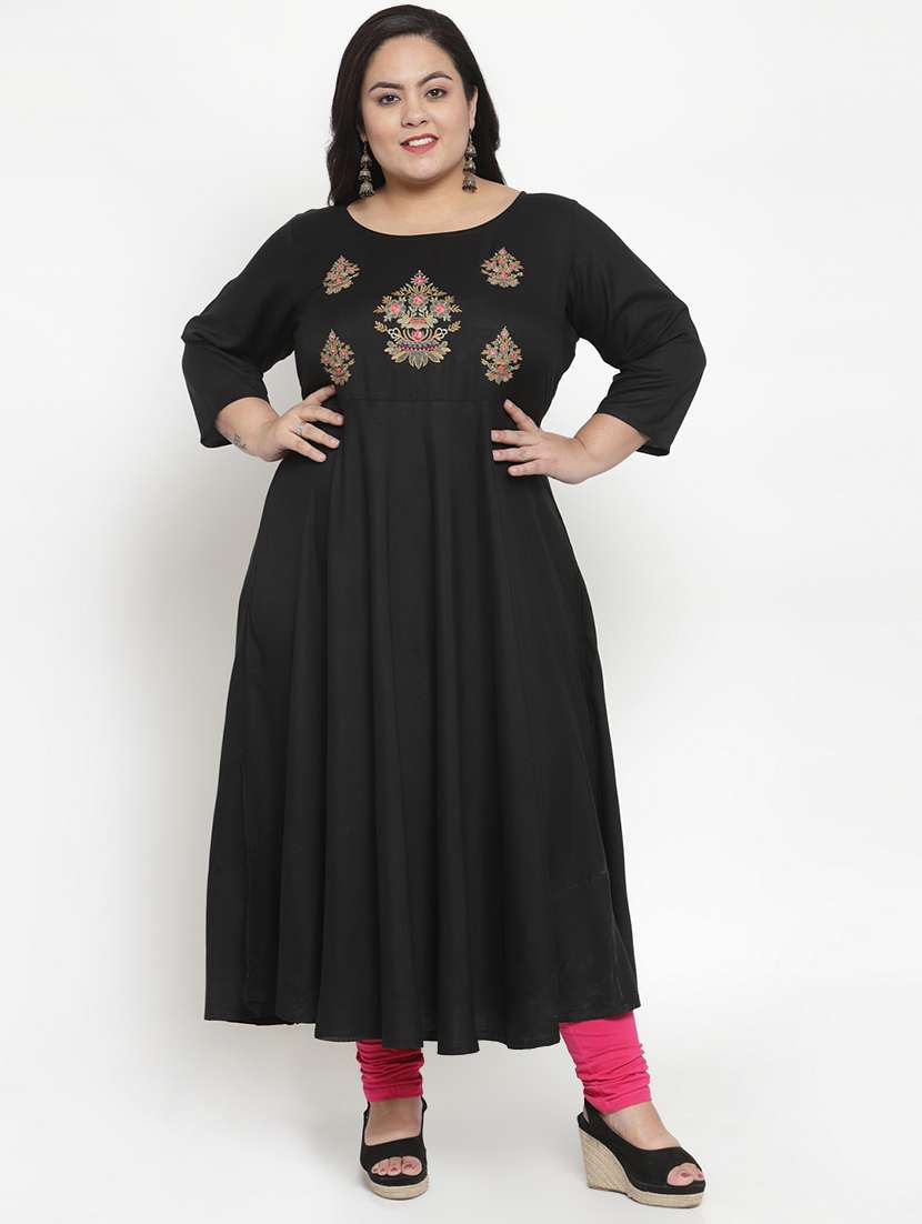 embroidered flared kurta