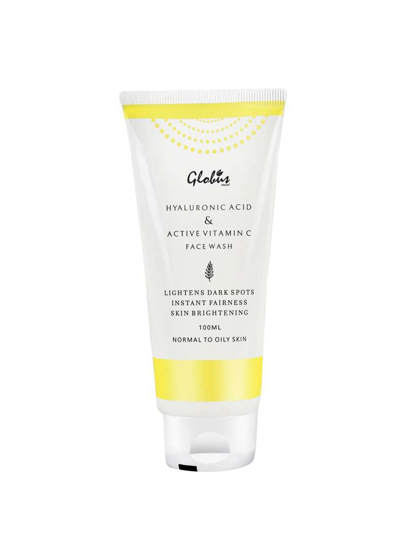 globus naturals anti-aging face wash with hyaluronic acid and vitamin c 