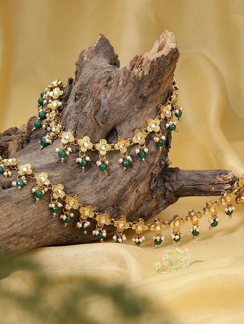 green gold tone  brass payal