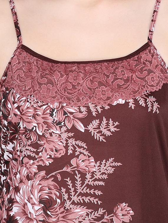cami neck floral nighty - 16840106 - Standard Image - 3