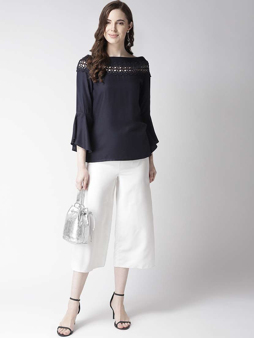 bell sleeves lace panel top - 16840323 - Standard Image - 3
