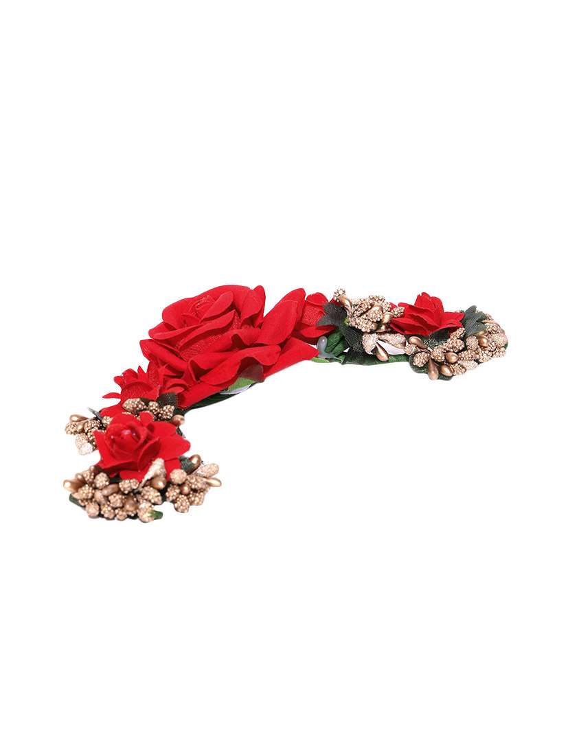 Buy Online Priyaasi Artificial Red Rose Flower Handcrafted Fabric