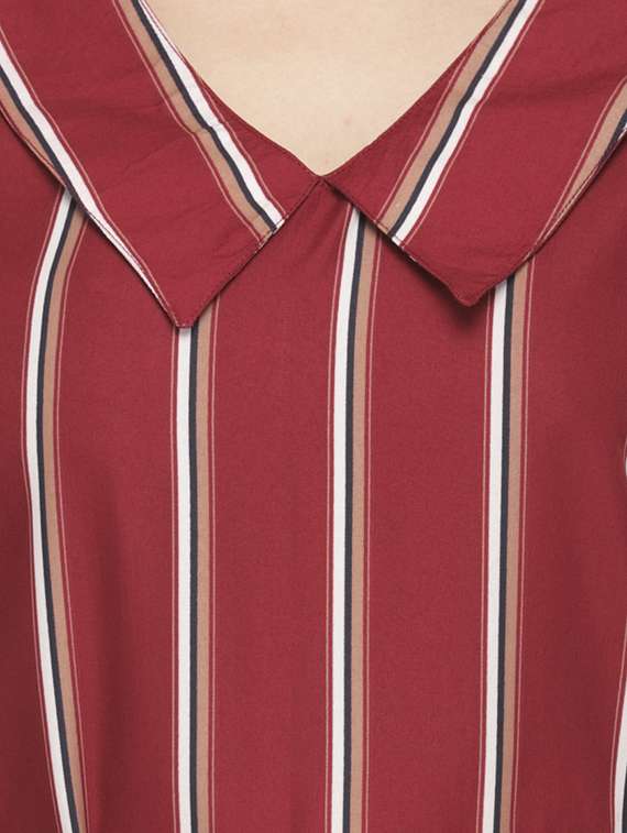 tie front striped jumpsuit - 16843953 - Standard Image - 3