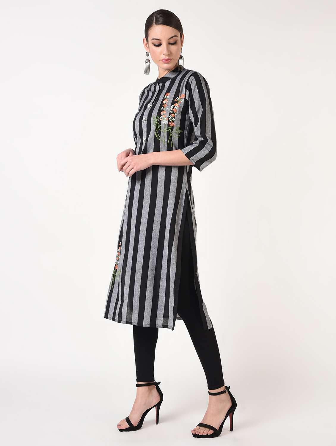 striped straight kurta