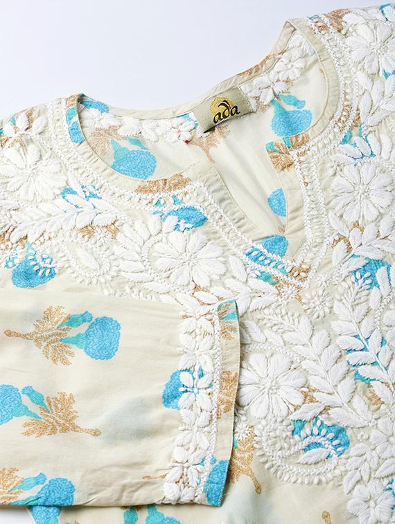 chikankari pastel kurta - 16844241 - Standard Image - 3