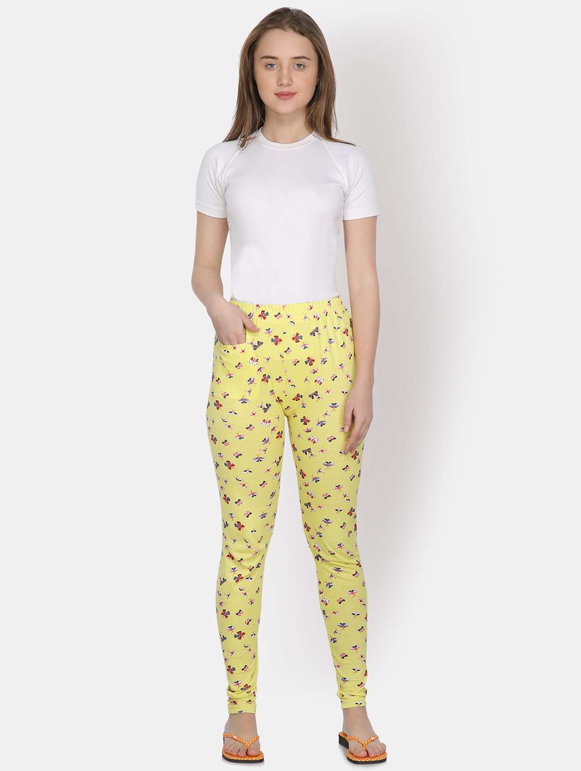 yellow cotton leggings - 16844266 - Standard Image - 3