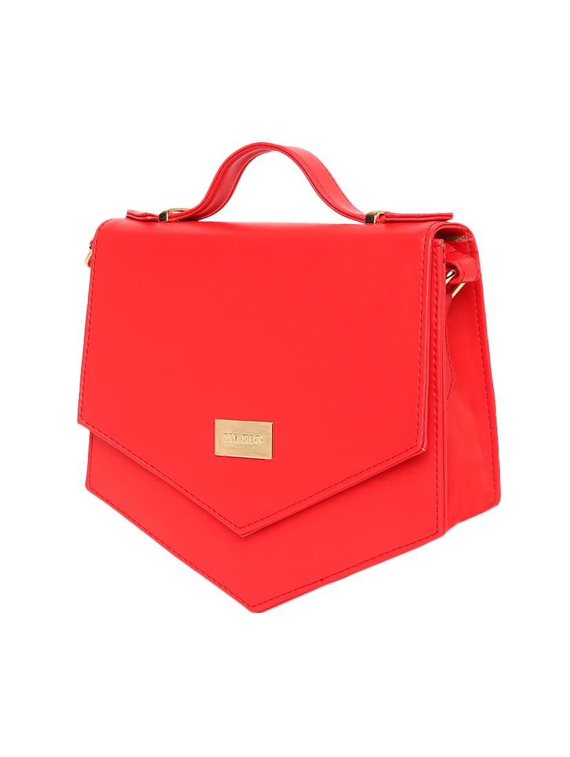 red leatherette regular sling bag - 16845071 - Standard Image - 3