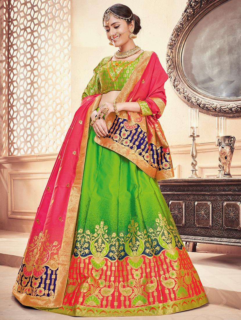self design panelled lehenga - 16845430 -  Zoom Image - 0