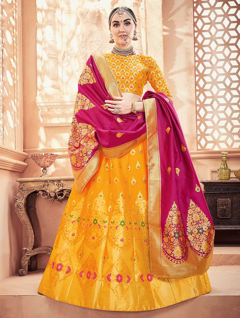self design panelled lehenga