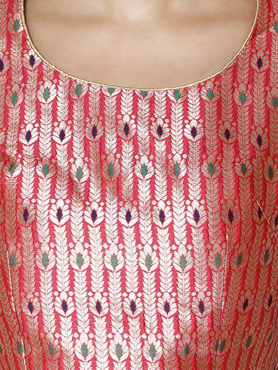 self design semi-stitched panelled lehenga - 16845435 -  Standard Image - 3