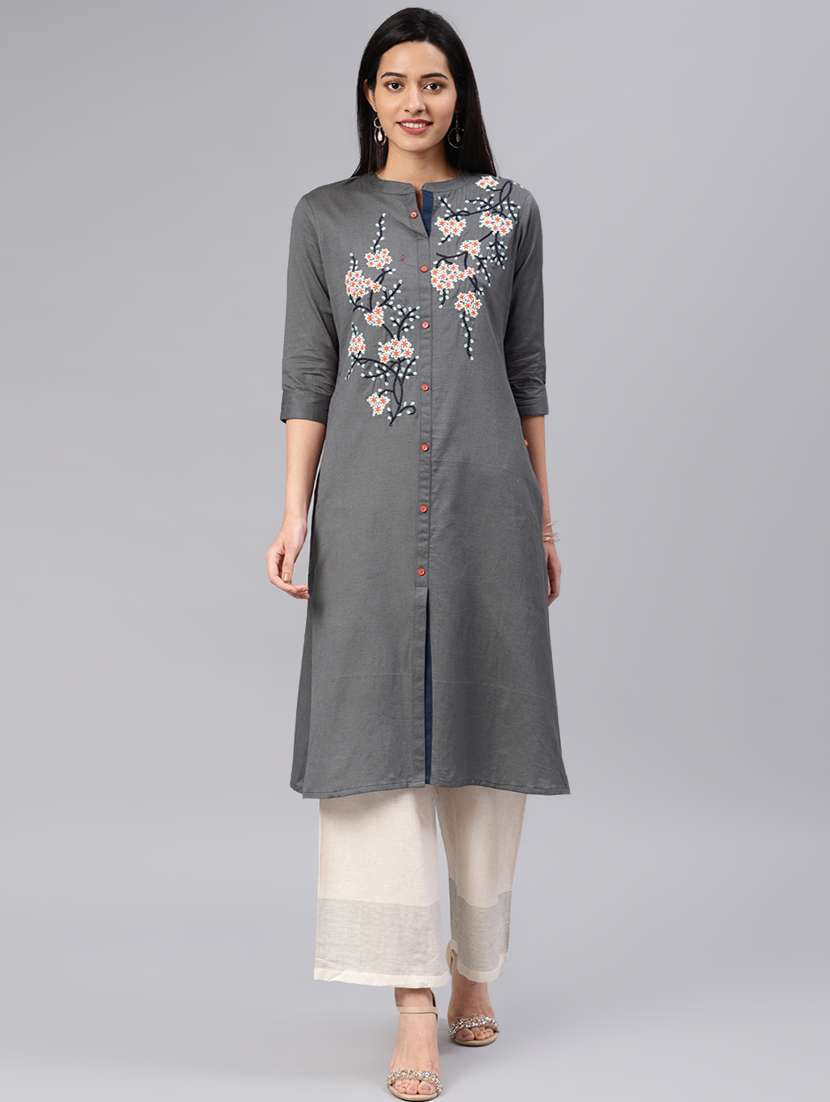 embroidered a-line kurta