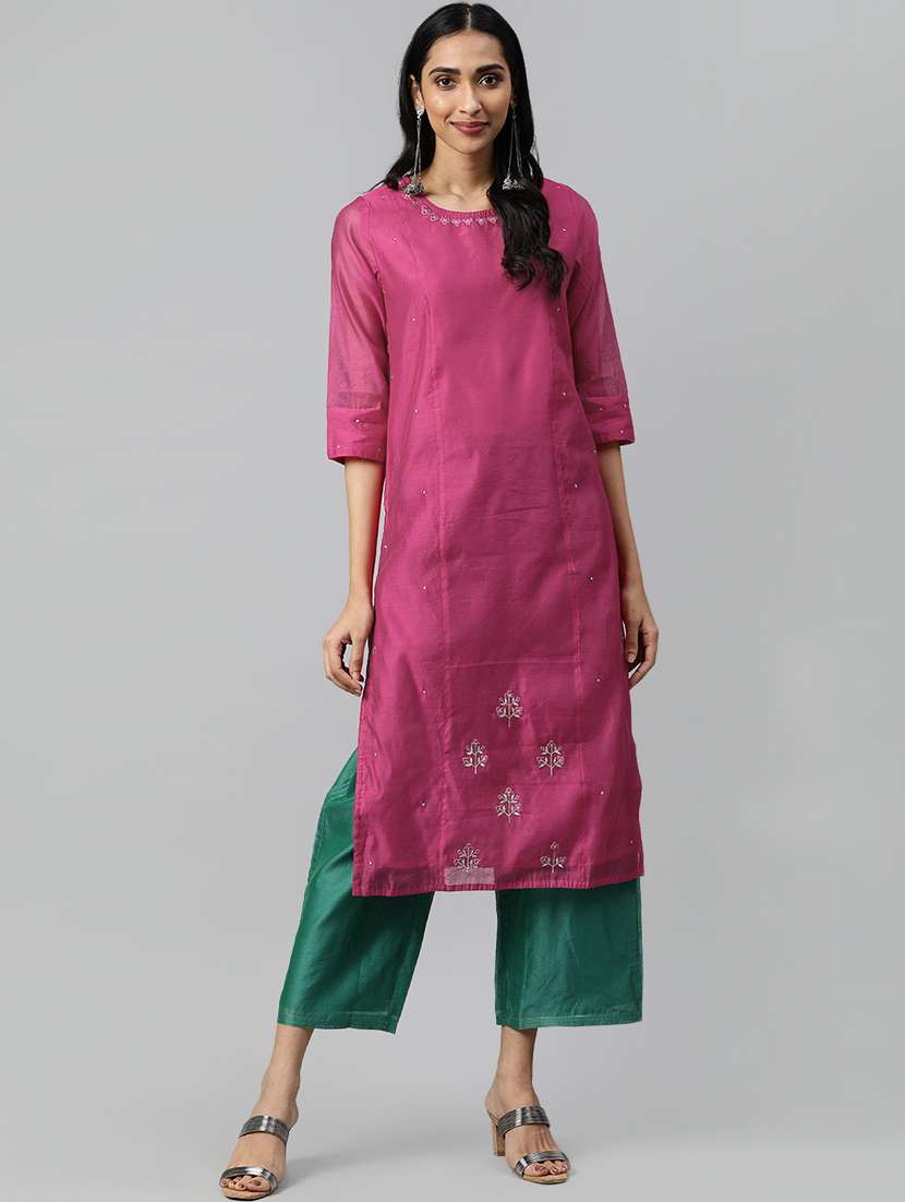 embroidered straight kurta