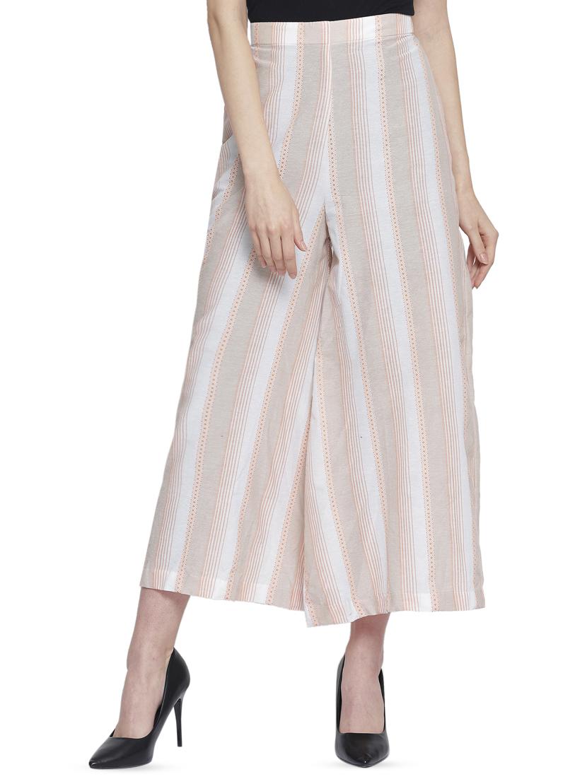 high rise striped palazzo - 16847081 - Zoom Image - 0