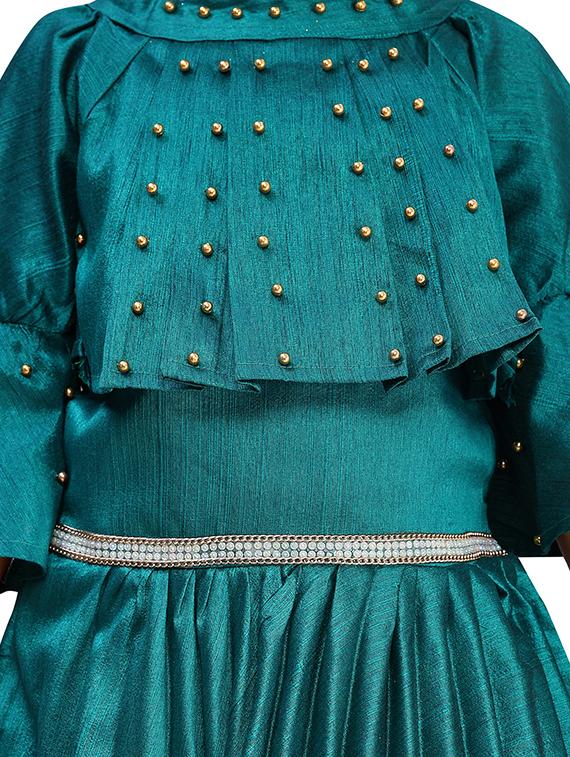 green satin party gown - 16847469 - Standard Image - 3