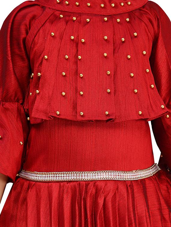 red satin party gown - 16847472 - Standard Image - 3