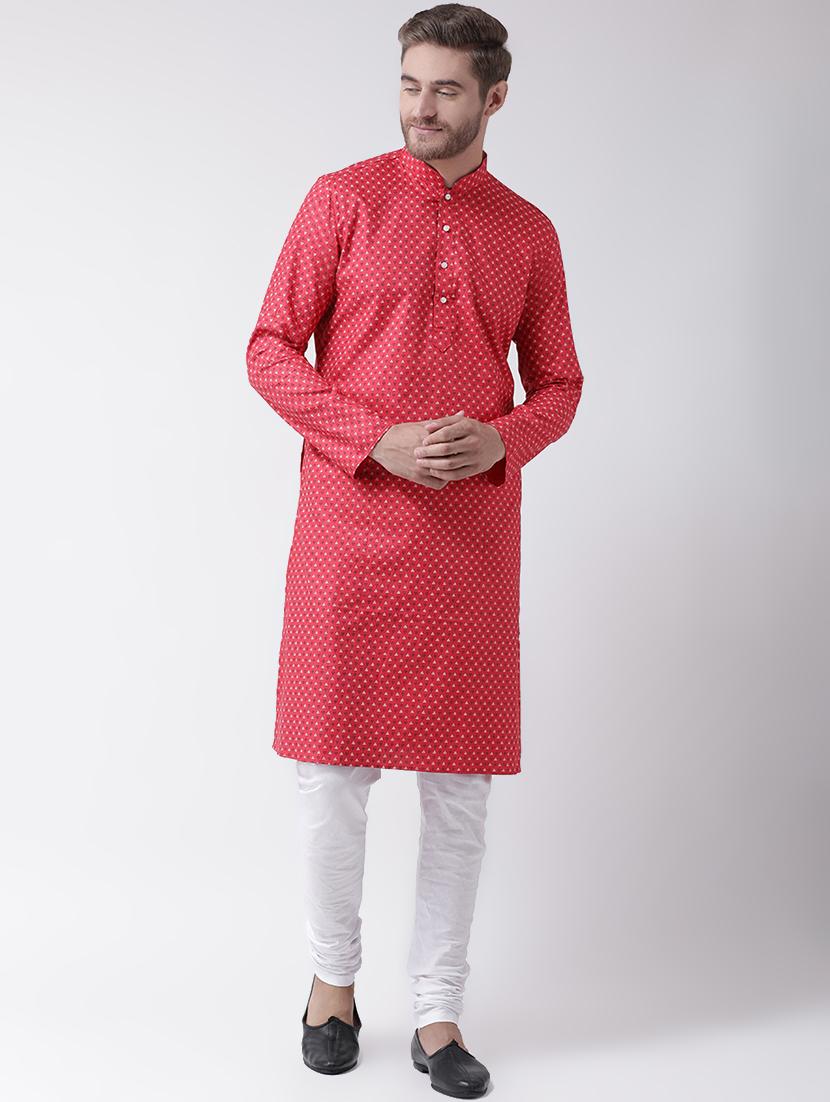 red printed kurta pyjama set - 16847915 - Zoom Image - 0