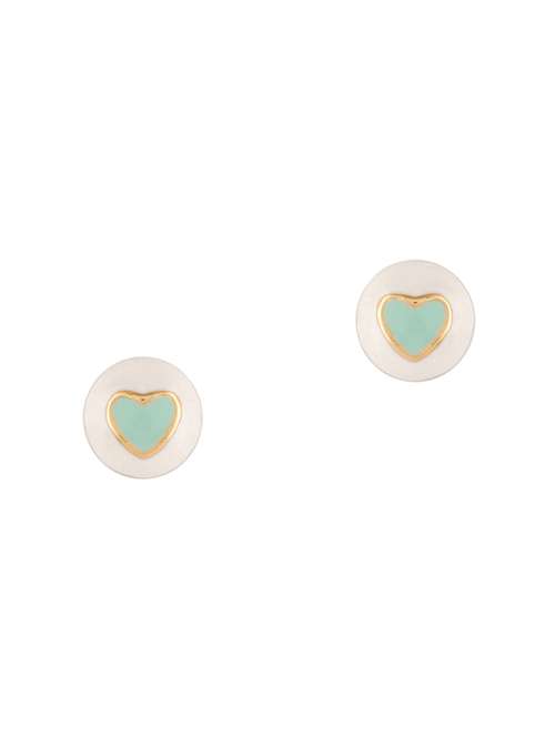 blue gold metal studs earring - 16848043 - Standard Image - 0