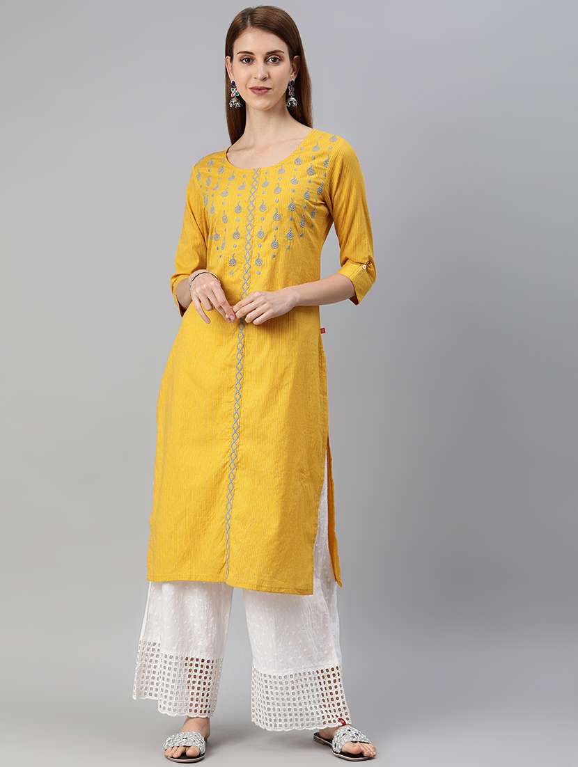 embroidered straight kurta
