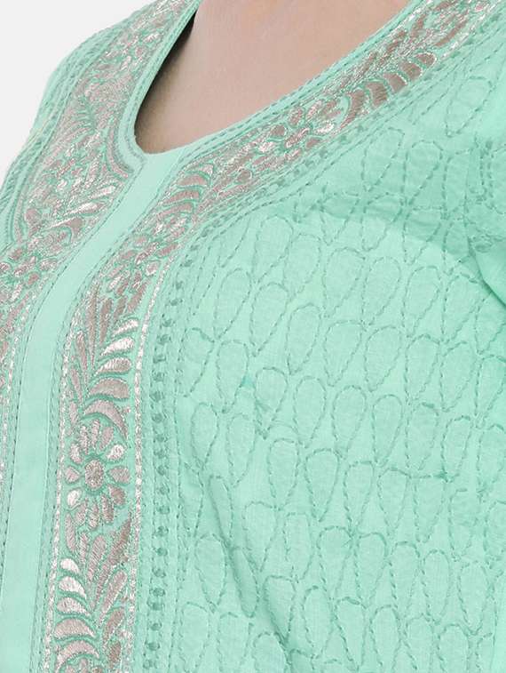 chikankari unstitched salwar suit set  - 16850508 -  Standard Image - 3