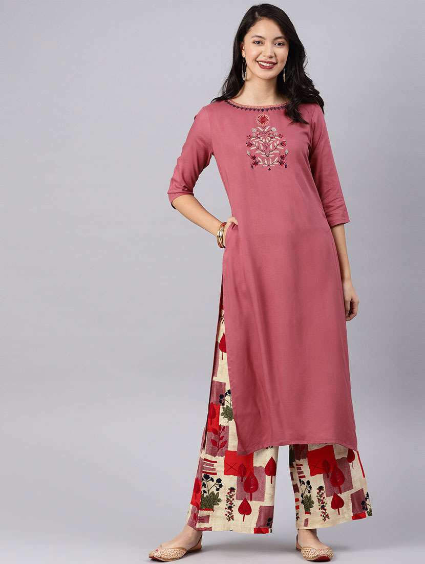 embroidered kurta palazzo set