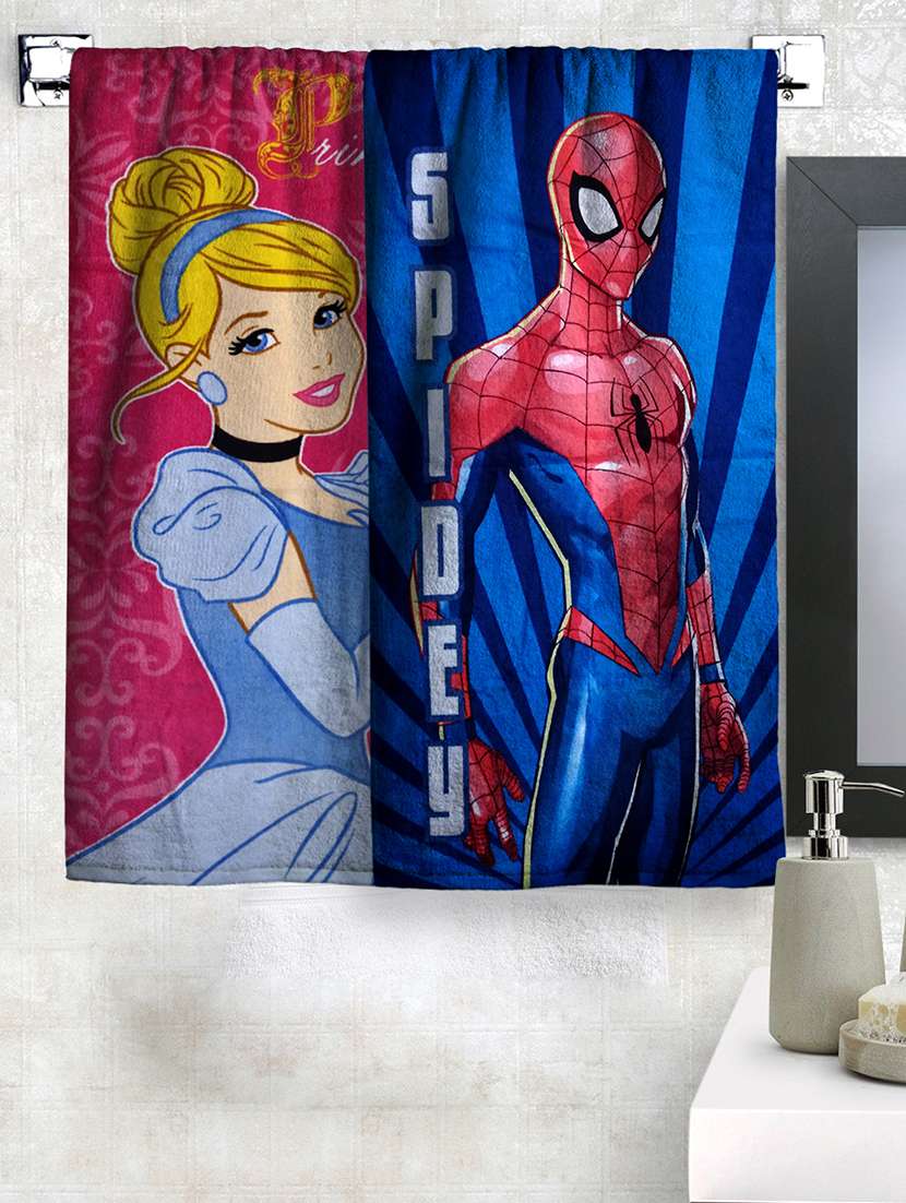 princess & spiderman kids bath towel (pack of 2)