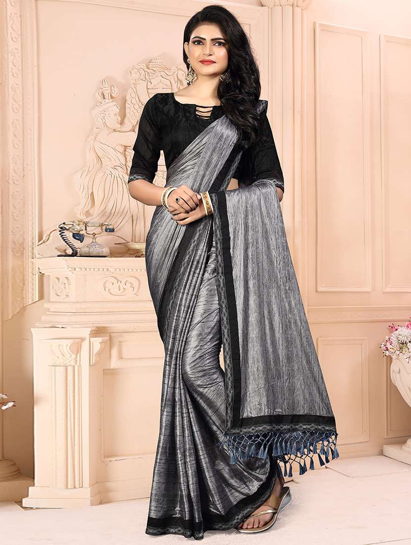 foil printed saree with blouse
