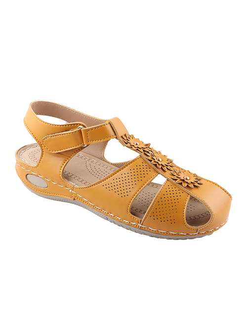 yellow back strap sandals - 16857977 - Standard Image - 0