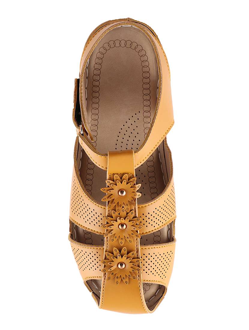 yellow back strap sandals - 16857977 - Standard Image - 3