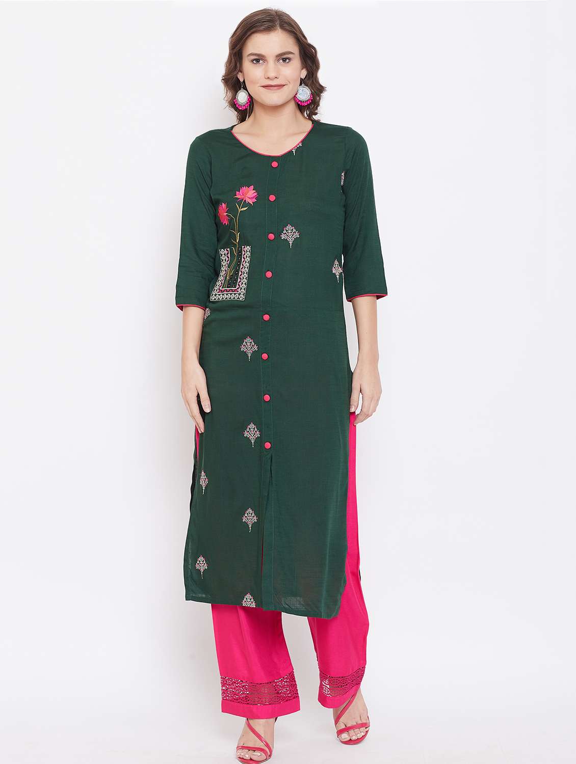 embroidered straight kurta
