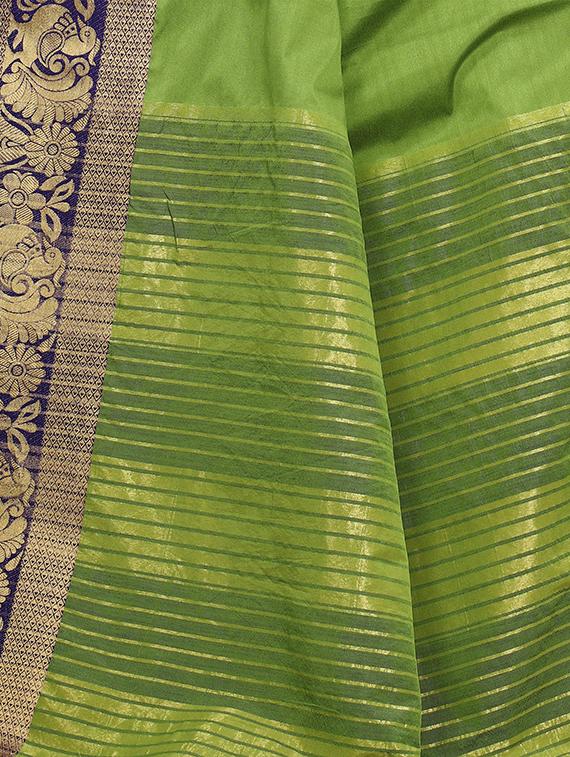 women's bordered green colored saree with blouse - 16860277 - Standard Image - 3