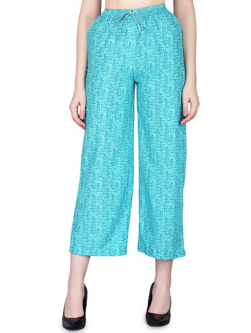 printed straight palazzo - 16860309 - Zoom Image - 0