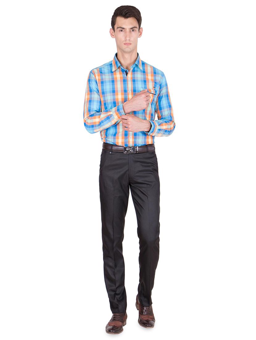 black solid flat front formal trouser - 16860357 - Standard Image - 3