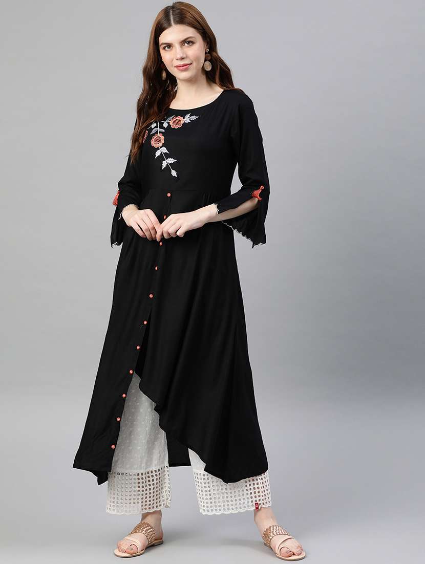 embroidered asymmetric kurta