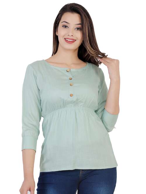 women's straight round neck top - 16861982 -  Standard Image - 0