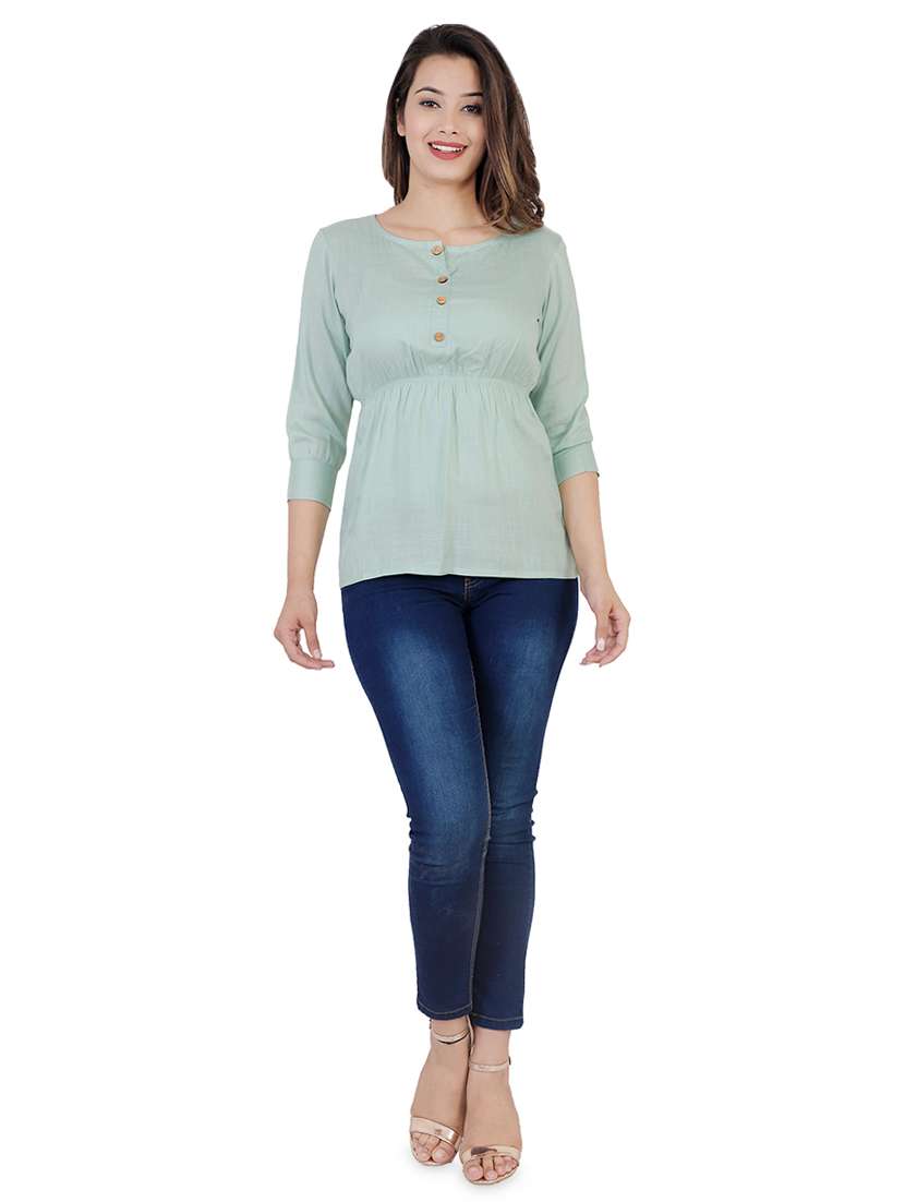 women's straight round neck top - 16861982 -  Standard Image - 3