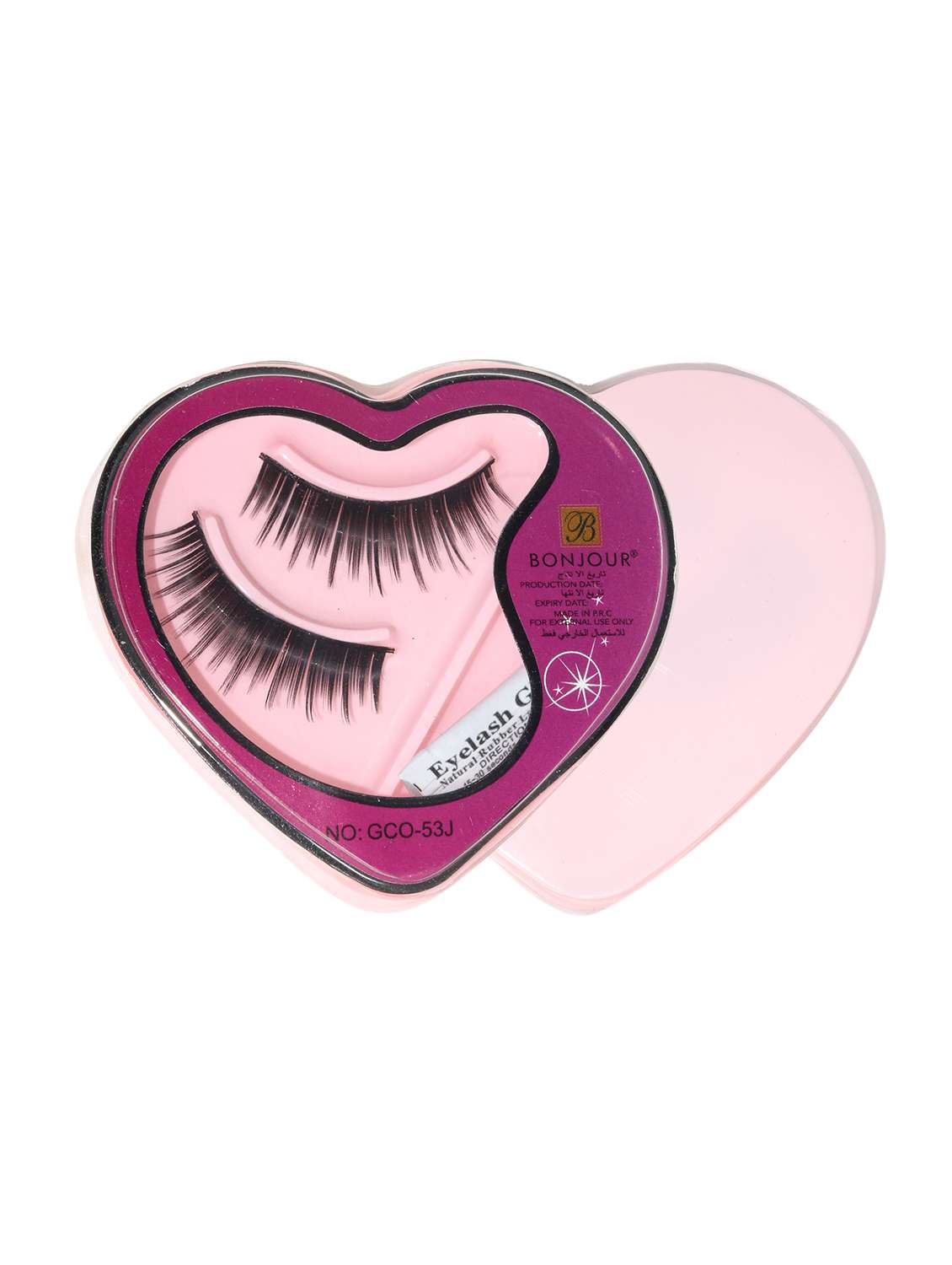 Bonjour Natural Hair 3d Eyelashes With Glue (1 Pair Of Eyelashes + 1 Glue)
