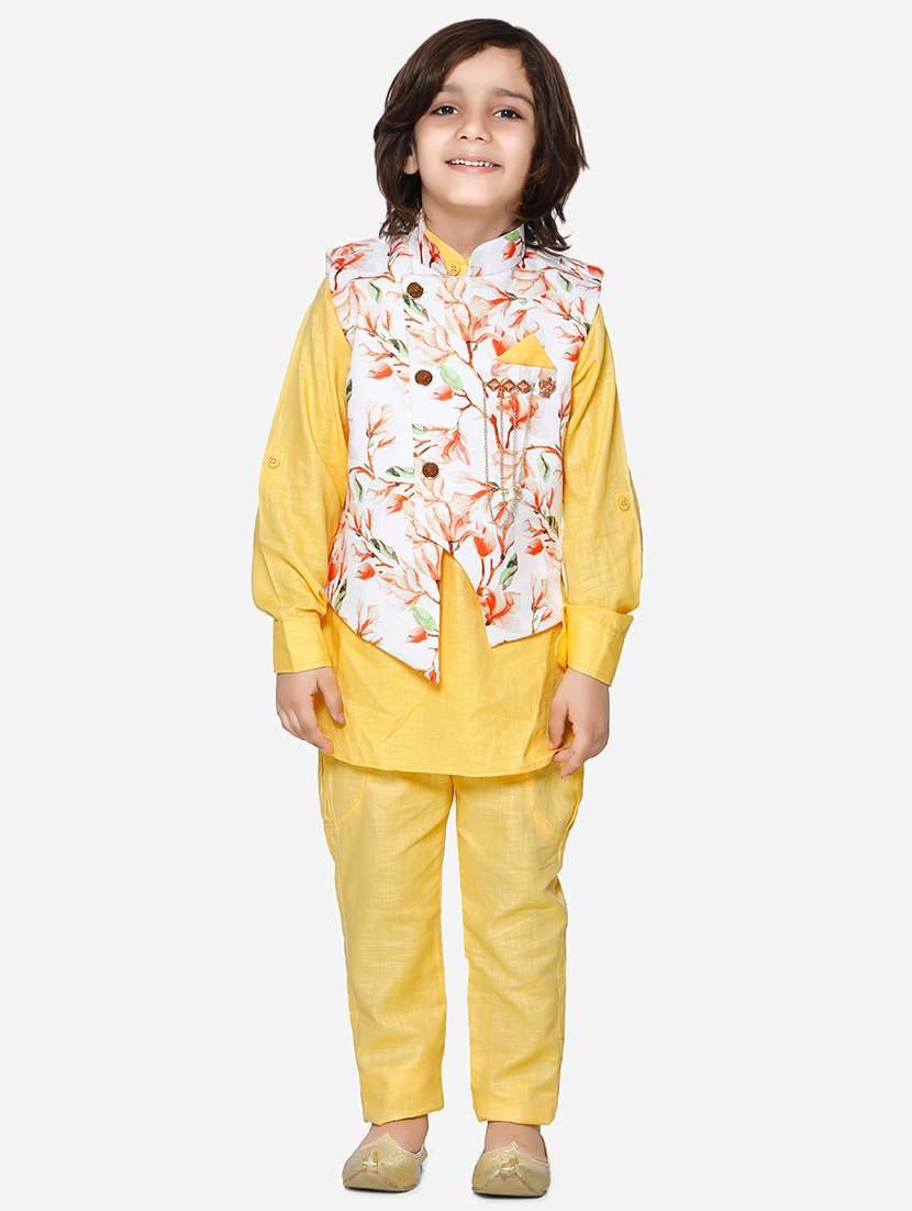 yellow cotton kurta sets - 16863762 - Zoom Image - 0