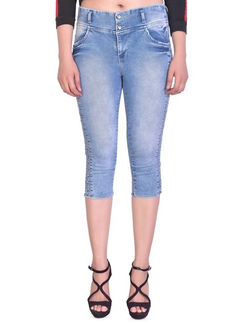 high rise denim capri - 16864344 - Standard Image - 0