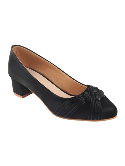 black leatherette slip on pumps - 16864536 -  Standard Image - 0
