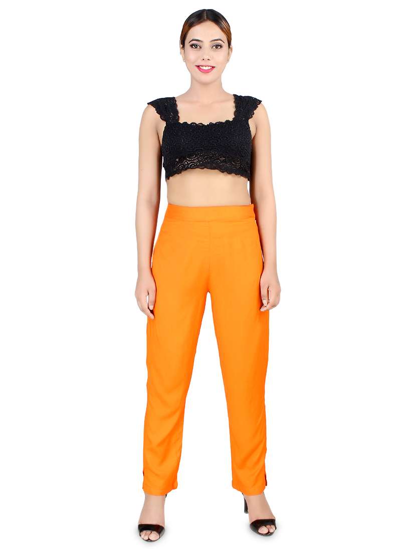 women solid high rise cigarette pants - 16864608 - Standard Image - 3
