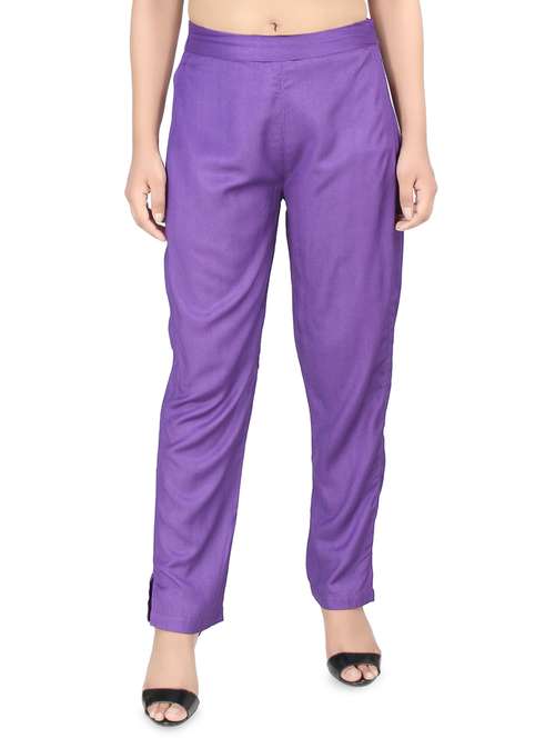 women solid high rise cigarette pants  - 16864615 -  Standard Image - 0
