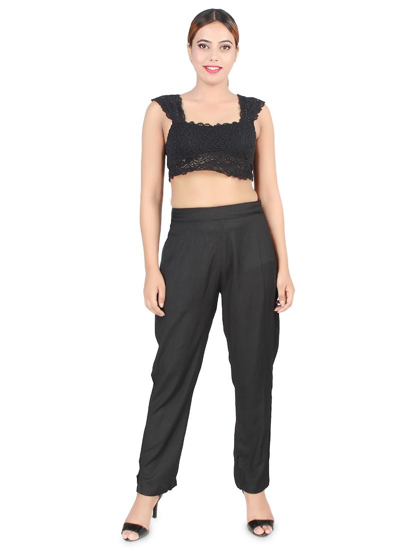 women solid high rise cigarette pants - 16864616 - Standard Image - 3
