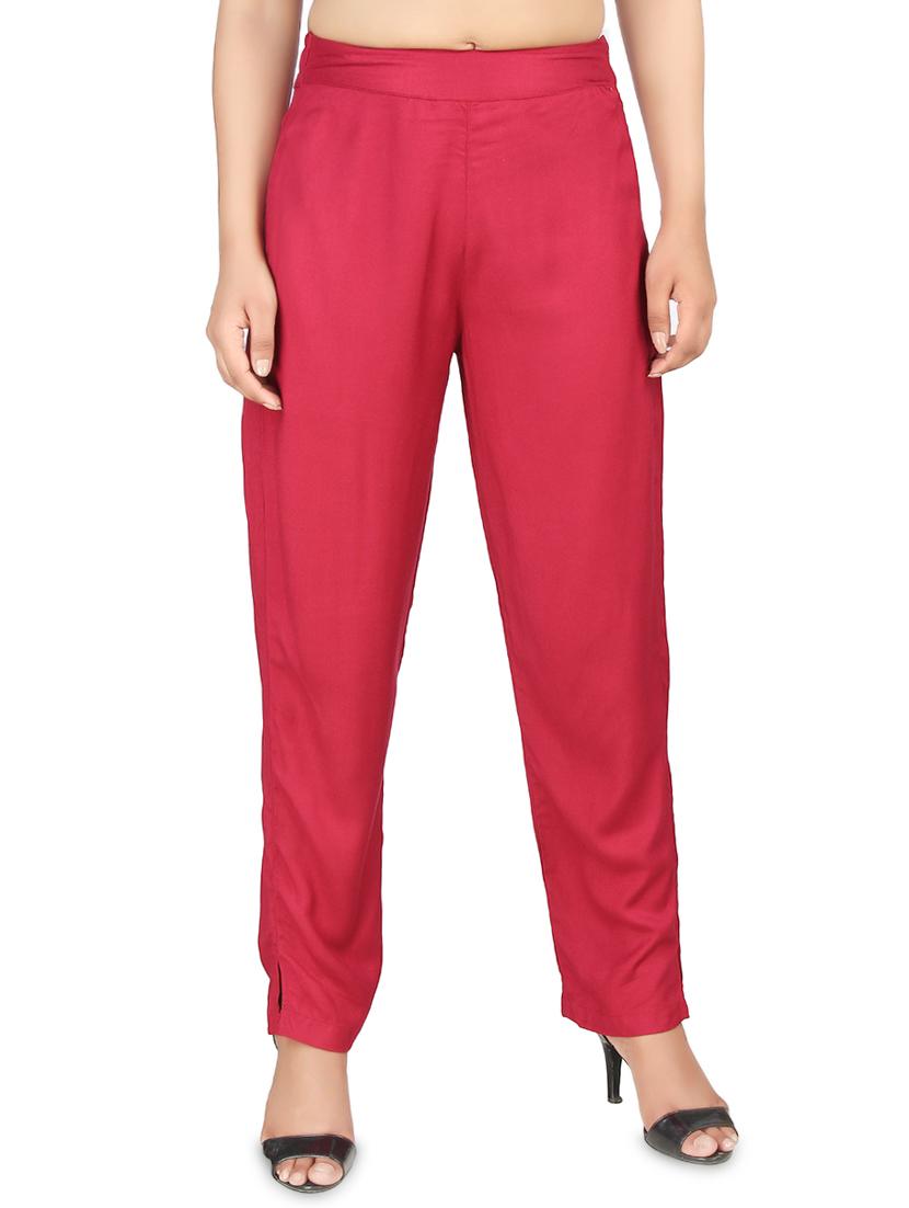 women solid high rise cigarette pants 