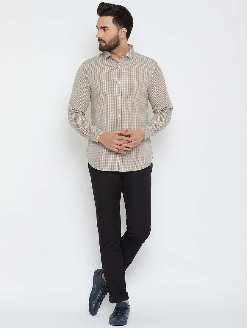 yellow checkered casual shirt - 16865307 - Standard Image - 3