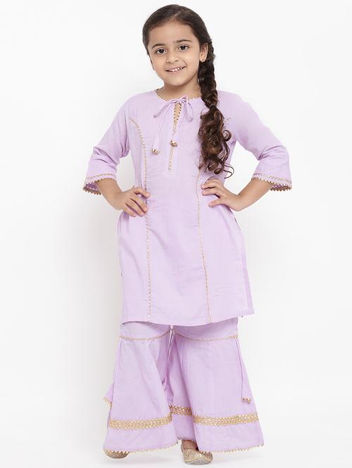 purple cotton suit set - 16866364 - Standard Image - 0