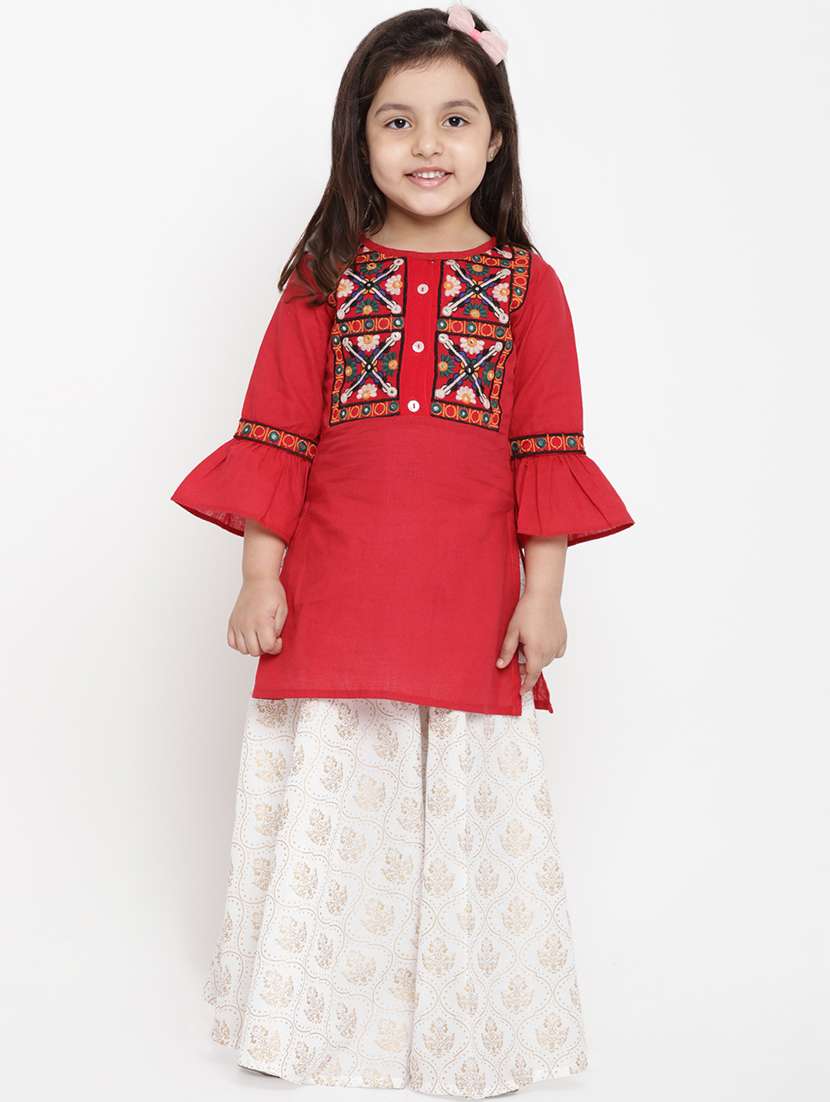 red kurta palazzo set  - 16866370 -  Zoom Image - 0