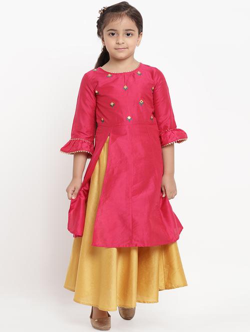 pink kurta skirt set suit set - 16866375 - Standard Image - 0